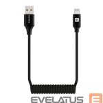 Kabelis Evelatus  AutoSpring Coiled Cable USB A to Lightning 1.2M cable Black