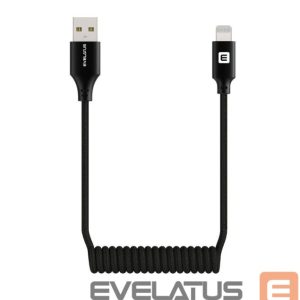 Kabelis Evelatus  AutoSpring Coiled Cable USB A to Lightning 1.2M cable Black