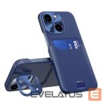 Aizmugurējais vāciņš iLike  iPhone 14 Magsafe case + wallet case Dark Blue