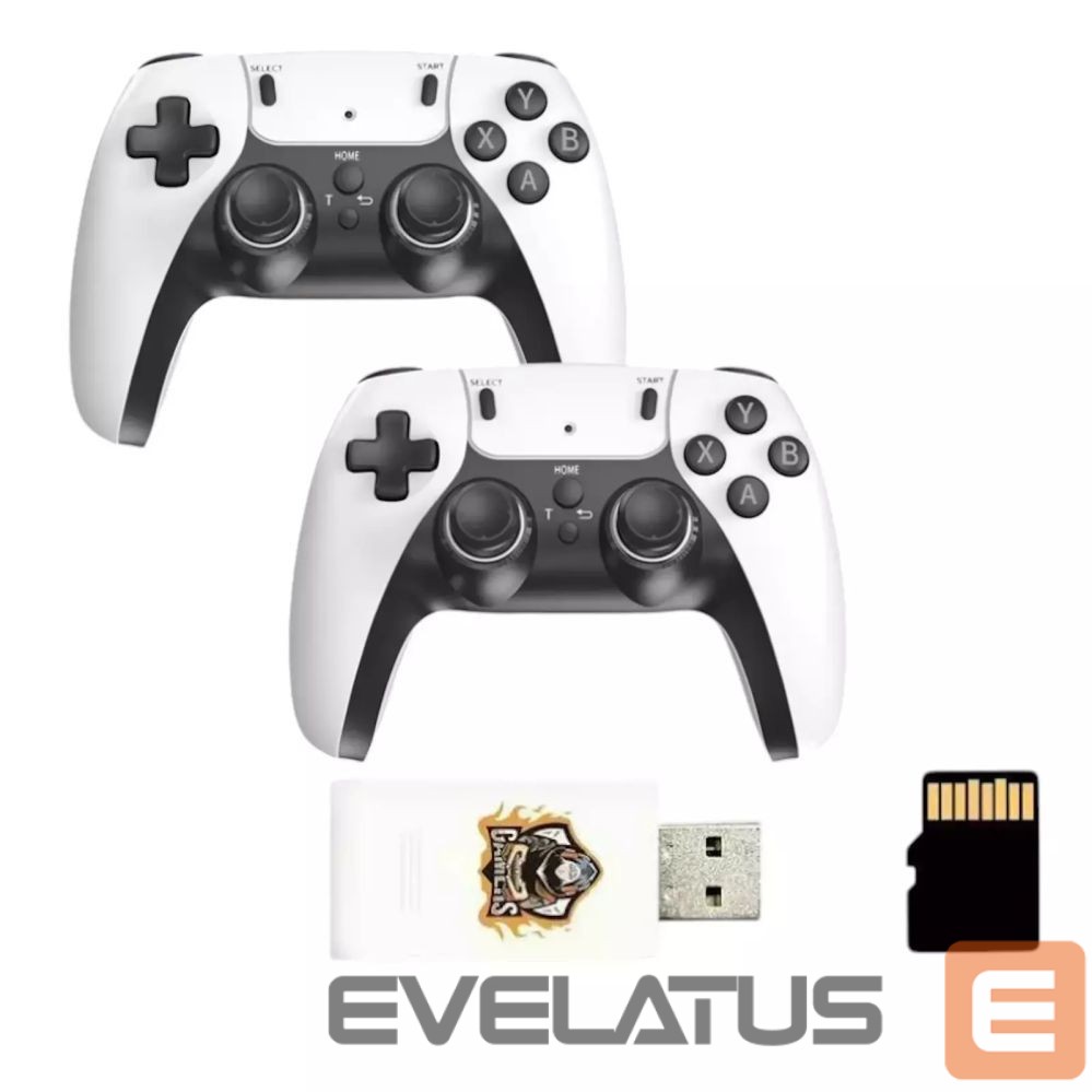 Spēļu konsole GameBox HY01 64bit Retro 20K Game 4K Hdmi stick console / Android Box x2 wireless controllers White