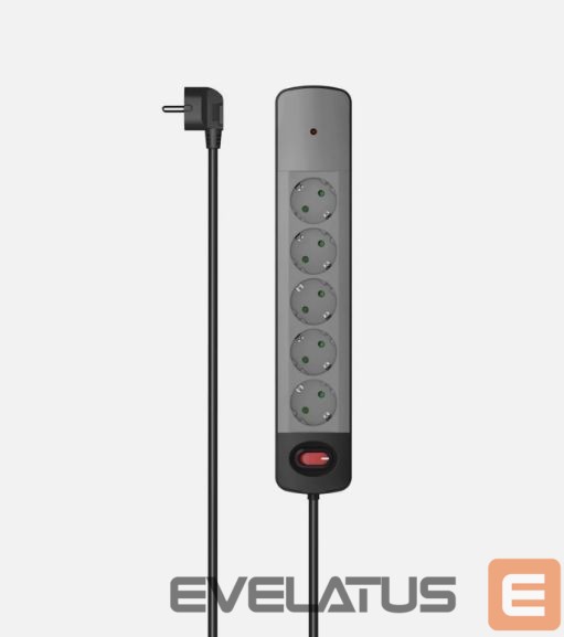 Parveidotājs Hama power strip 5-way sockets Grey Black