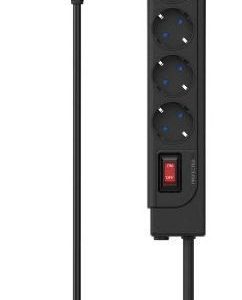 Parveidotājs Hama  Power strip (+ switch) Black PG connector Black