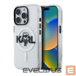 Aizmugurējais vāciņš Karl Lagerfeld Apple iPhone 15 Pro Max Silicone case with Magsafe IML KL Sketch Logo Transparent