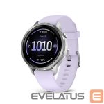 Viedpulksteni Garmin  Venu 4 - 41mm, Silver with Periwinkle Silicone Band sports watch 