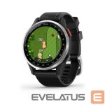 Viedpulksteni Garmin  Approach S44 Silver Aluminium Bezel with Black Silicone Band