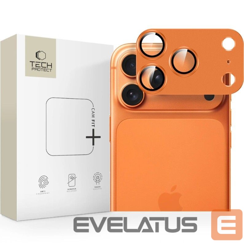 Aizsargstikls Tech-Protect Apple IPHONE 17 PRO MAX APARATU TECH-PROTECT CAMFULL FIT Cosmic Orange