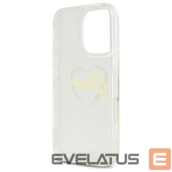 Cits mobilo telefonu aksesuārs Guess Guess IML Heart Case for iPhone 16 Pro - Transparent