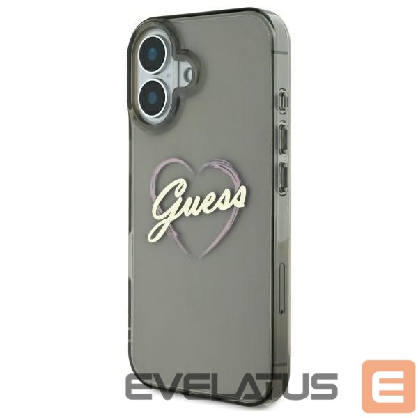 Cits mobilo telefonu aksesuārs Guess Guess IML Heart iPhone 16 Case - Black