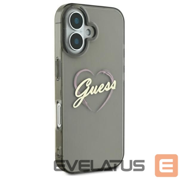 Cits mobilo telefonu aksesuārs Guess Guess IML Heart iPhone 16 Case - Black