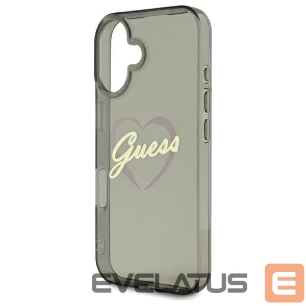 Cits mobilo telefonu aksesuārs Guess Guess IML Heart iPhone 16 Case - Black