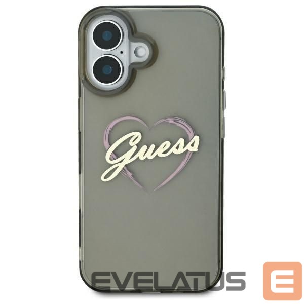 Cits mobilo telefonu aksesuārs Guess Guess IML Heart iPhone 16 Case - Black
