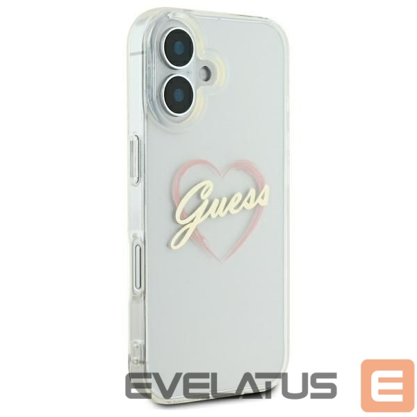 Cits mobilo telefonu aksesuārs Guess Guess IML Heart iPhone 16 Case - Transparent