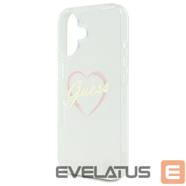 Cits mobilo telefonu aksesuārs Guess Guess IML Heart iPhone 16 Case - Transparent