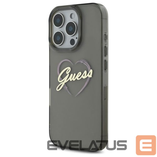 Cits mobilo telefonu aksesuārs Guess Guess IML Heart Case for iPhone 16 Pro Max - Black