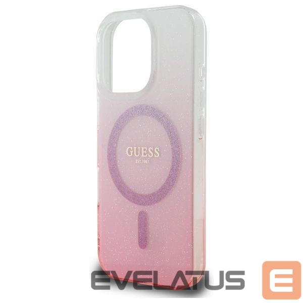 Cits mobilo telefonu aksesuārs Guess Guess IML Glitter Gradient MagSafe Case for iPhone 16 Pro - Pink
