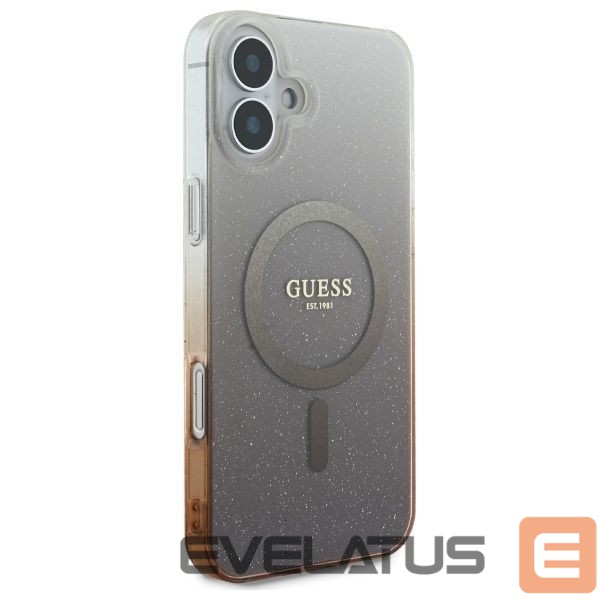 Cits mobilo telefonu aksesuārs Guess Guess IML Glitter Gradient MagSafe Case for iPhone 16 Plus - Brown