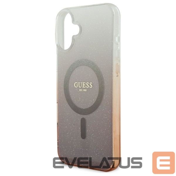 Cits mobilo telefonu aksesuārs Guess Guess IML Glitter Gradient MagSafe Case for iPhone 16 Plus - Brown