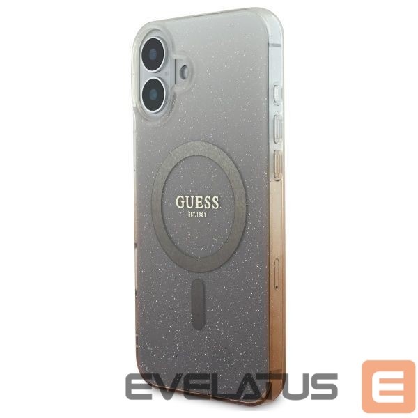 Cits mobilo telefonu aksesuārs Guess Guess IML Glitter Gradient MagSafe Case for iPhone 16 Plus - Brown