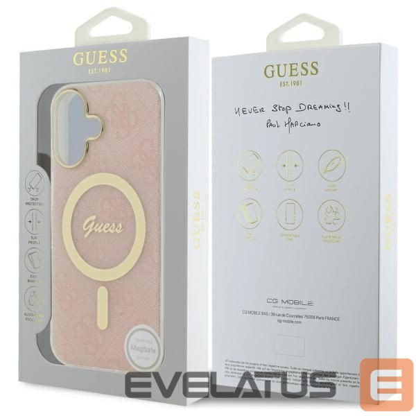 Cits mobilo telefonu aksesuārs Guess Guess IML 4G MagSafe iPhone 16 Case - Pink