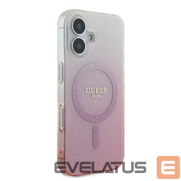 Cits mobilo telefonu aksesuārs Guess Guess IML Glitter Gradient MagSafe iPhone 16 Case - Pink