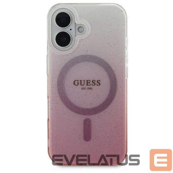 Cits mobilo telefonu aksesuārs Guess Guess IML Glitter Gradient MagSafe iPhone 16 Case - Pink