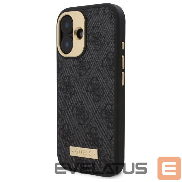Cits mobilo telefonu aksesuārs Guess Guess 4G Logo Plate MagSafe iPhone 16 Case - Black