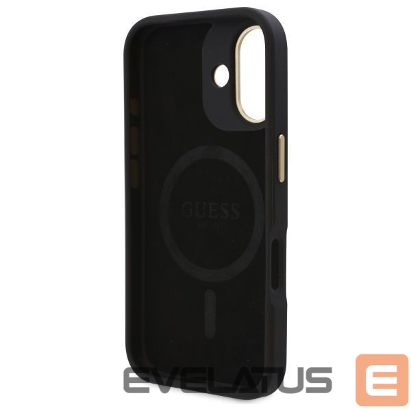 Cits mobilo telefonu aksesuārs Guess Guess 4G Logo Plate MagSafe iPhone 16 Case - Black