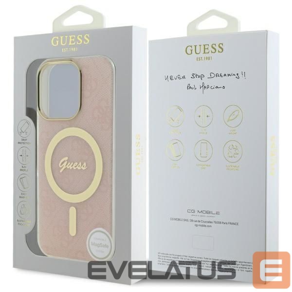 Cits mobilo telefonu aksesuārs Guess Guess IML 4G MagSafe Case for iPhone 16 Pro Max - Pink