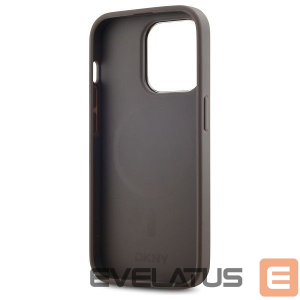 Cits mobilo telefonu aksesuārs DKNY DKNY Leather Checkered Mono Pattern MagSafe iPhone 14 Pro Case - Beige
