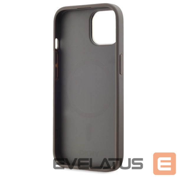 Cits mobilo telefonu aksesuārs DKNY DKNY Leather Checkered Mono Pattern MagSafe iPhone 15 Plus Case - Beige