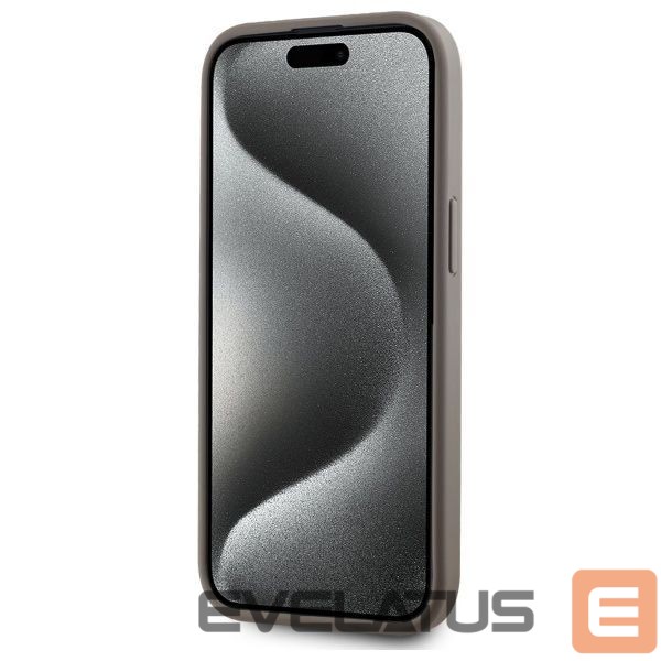 Cits mobilo telefonu aksesuārs DKNY DKNY Leather Checkered Mono Pattern MagSafe iPhone 15 Plus Case - Beige