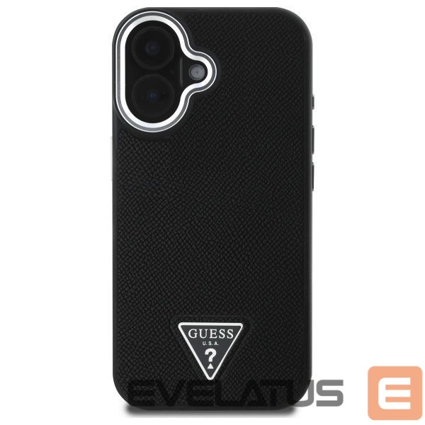 Cits mobilo telefonu aksesuārs Guess Guess Grained Triangle MagSafe case for iPhone 16 - black