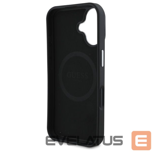 Cits mobilo telefonu aksesuārs Guess Guess Grained Triangle MagSafe case for iPhone 16 - black