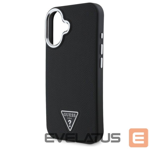 Cits mobilo telefonu aksesuārs Guess Guess Grained Triangle MagSafe case for iPhone 16 - black