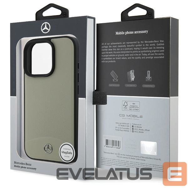 Cits mobilo telefonu aksesuārs Mercedes-Benz Mercedes MB Textured and Plain Leather MagSafe case for iPhone 16 Pro Max - beige