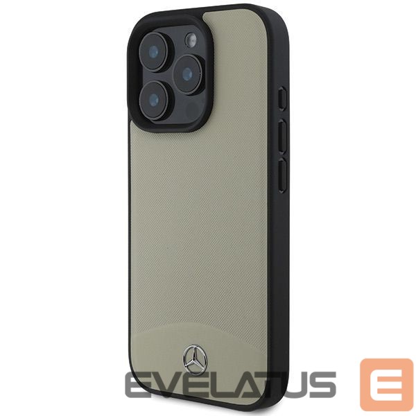 Cits mobilo telefonu aksesuārs Mercedes-Benz Mercedes MB Textured and Plain Leather MagSafe case for iPhone 16 Pro Max - beige