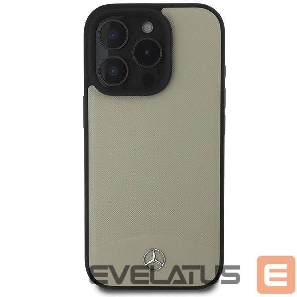 Cits mobilo telefonu aksesuārs Mercedes-Benz Mercedes MB Textured and Plain Leather MagSafe case for iPhone 16 Pro Max - beige