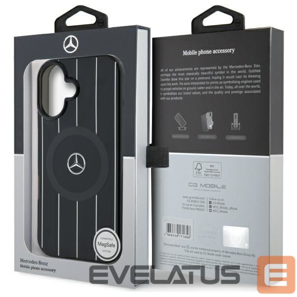 Cits mobilo telefonu aksesuārs Mercedes-Benz Mercedes MB Double Layer Crossed Lines MagSafe case for iPhone 16 - black