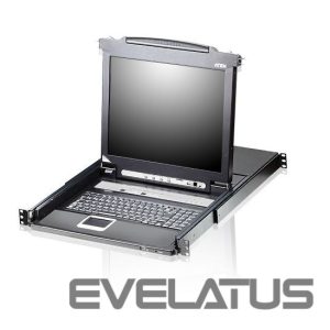 Serveru  - Citi piederumi Aten  CL5708M 8-Port PS/2-USB VGA 17" LCD KVM Switch with Daisy-Chain Port and USB Peripheral Support 