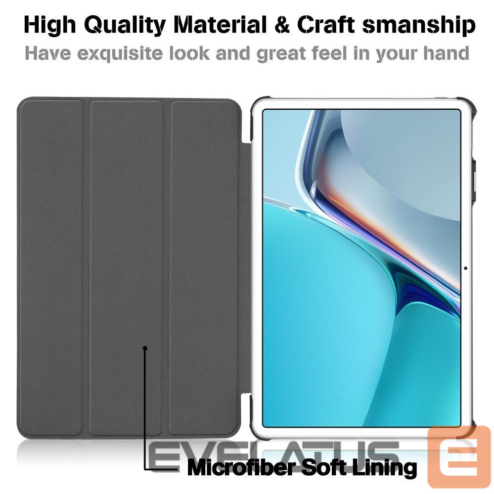 Maciņš grāmata iLike Galaxy Tab S7 FE 12.4 Tri-Fold Eco-Leather Stand Case Sky Blue