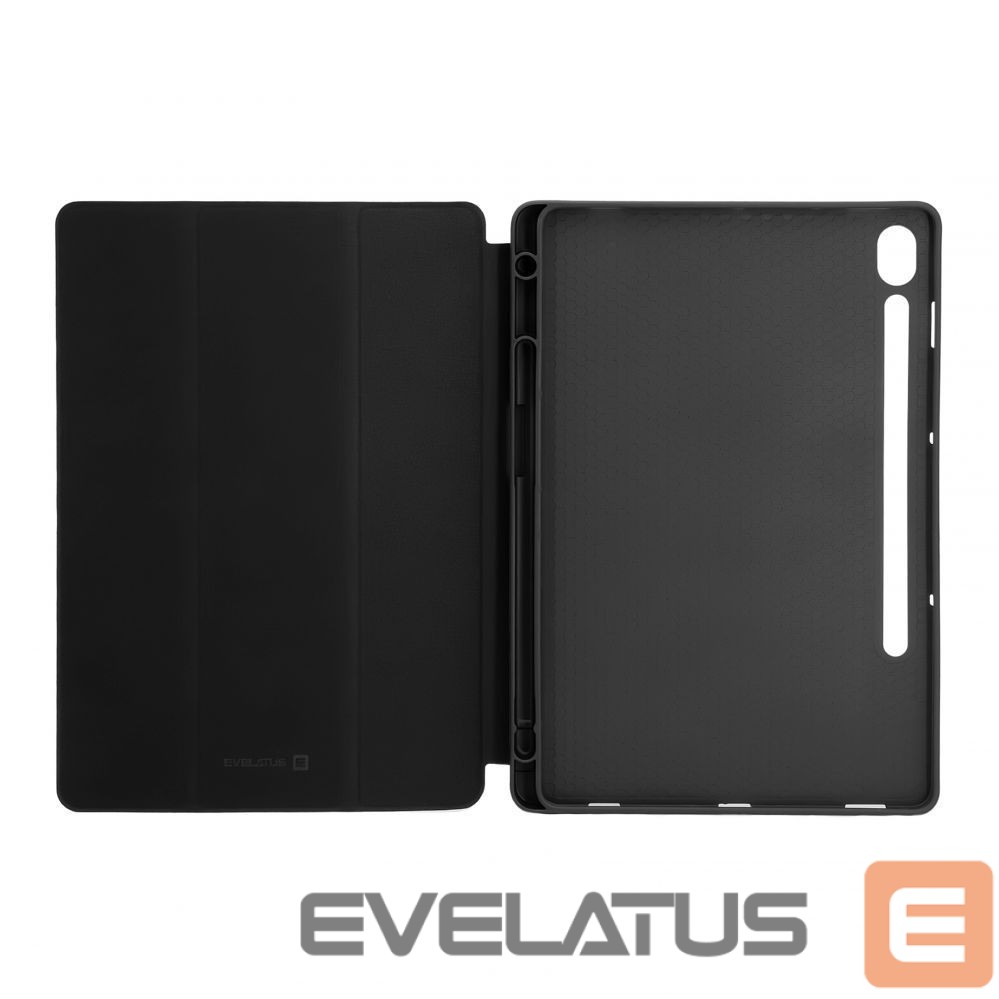 Maciņš grāmata Evelatus Galaxy Tab S9 Tablet case with imitate microfiber inside Black