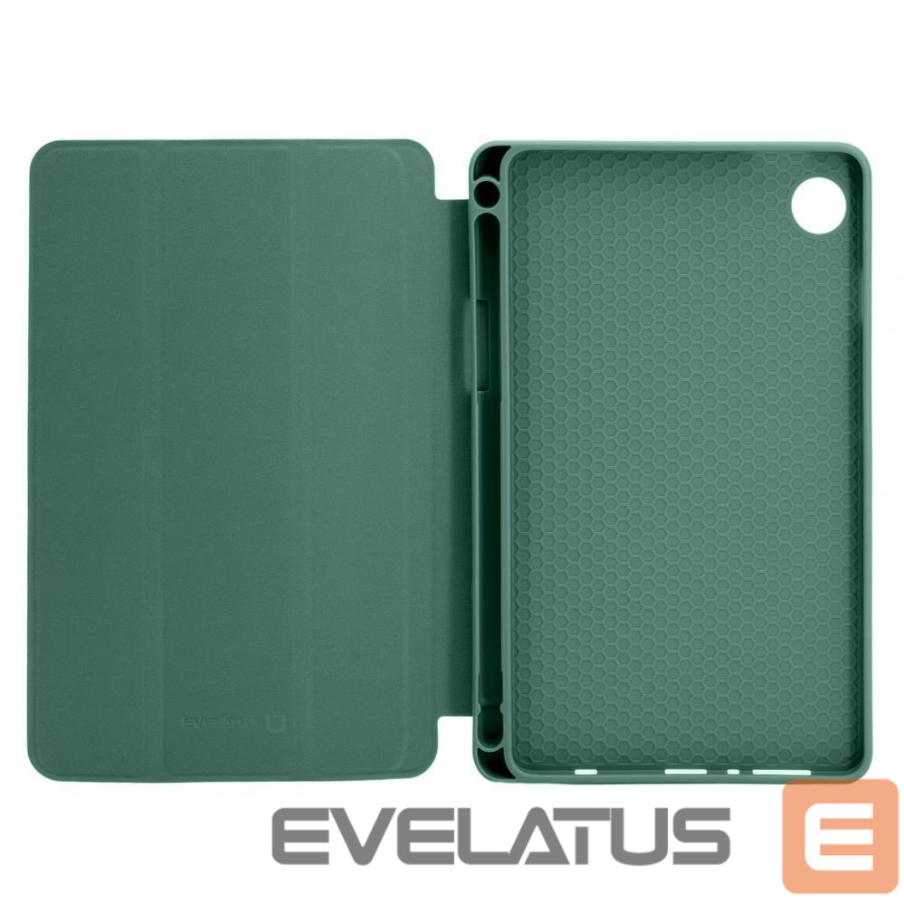 Maciņš grāmata Evelatus Galaxy Tab A9 Tablet case with imitate microfiber inside Green