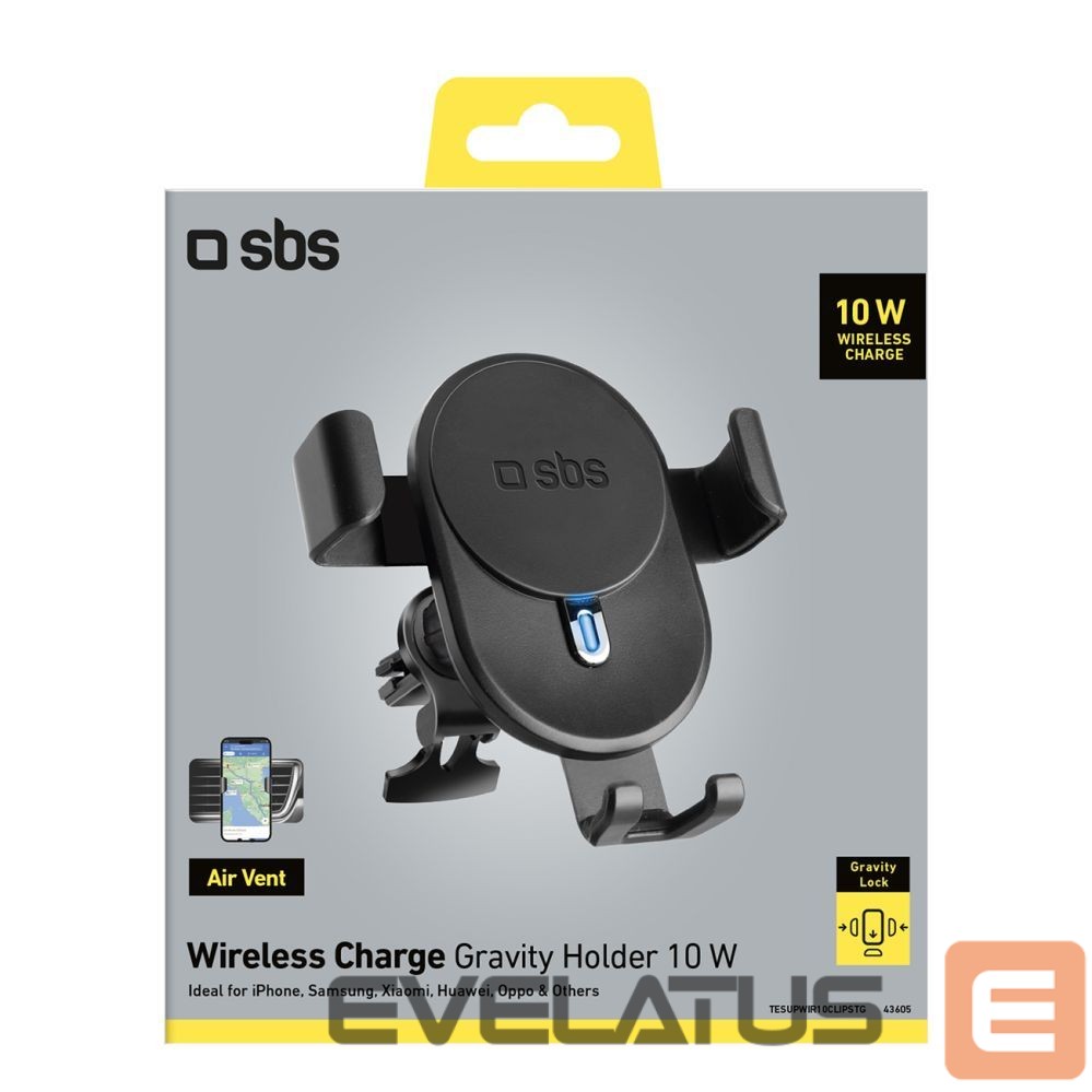 Dokstacija SBS Smartphone holder with inductive charger SBS TESUPWIR10CLIPSTG 10W - black