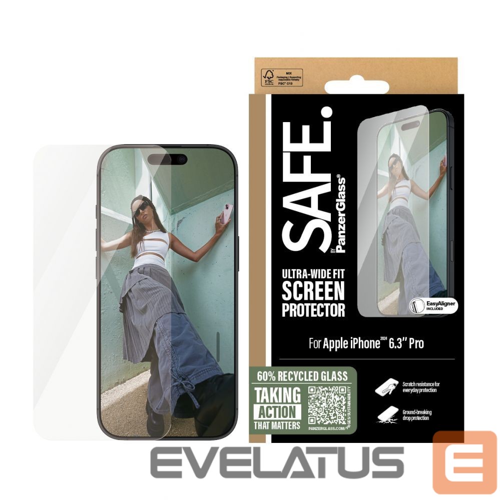 Aizmugurējais vāciņš PanzerGlass SAFE by Screen Protector iPhone 16 Pro| Ultra-Wide Fit |