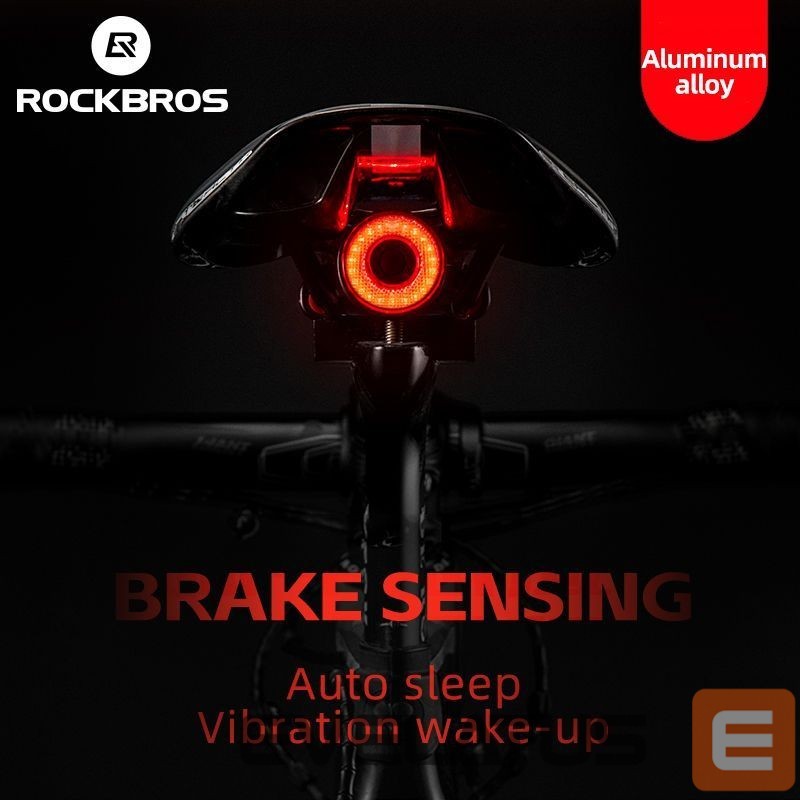Piederums velosipēdiem Rockbros Rockbros Q5 Rear Bike Light with Intelligent Stop System - Black
