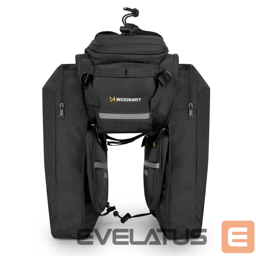 Piederums velosipēdiem Wozinsky Wozinsky large bike rack bag 35l + rain cover black (WBB19BK)