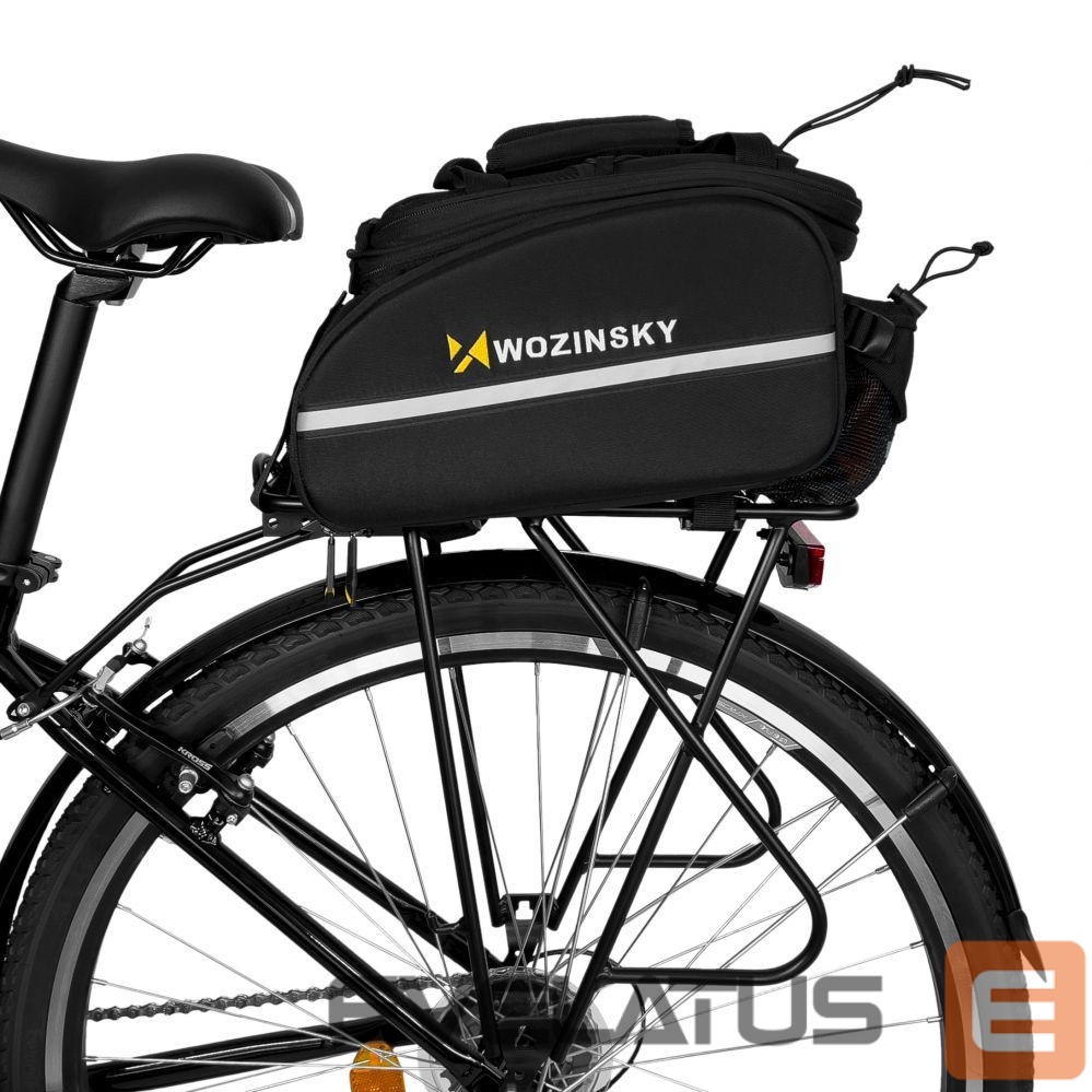 Piederums velosipēdiem Wozinsky Wozinsky large bike rack bag 35l + rain cover black (WBB19BK)