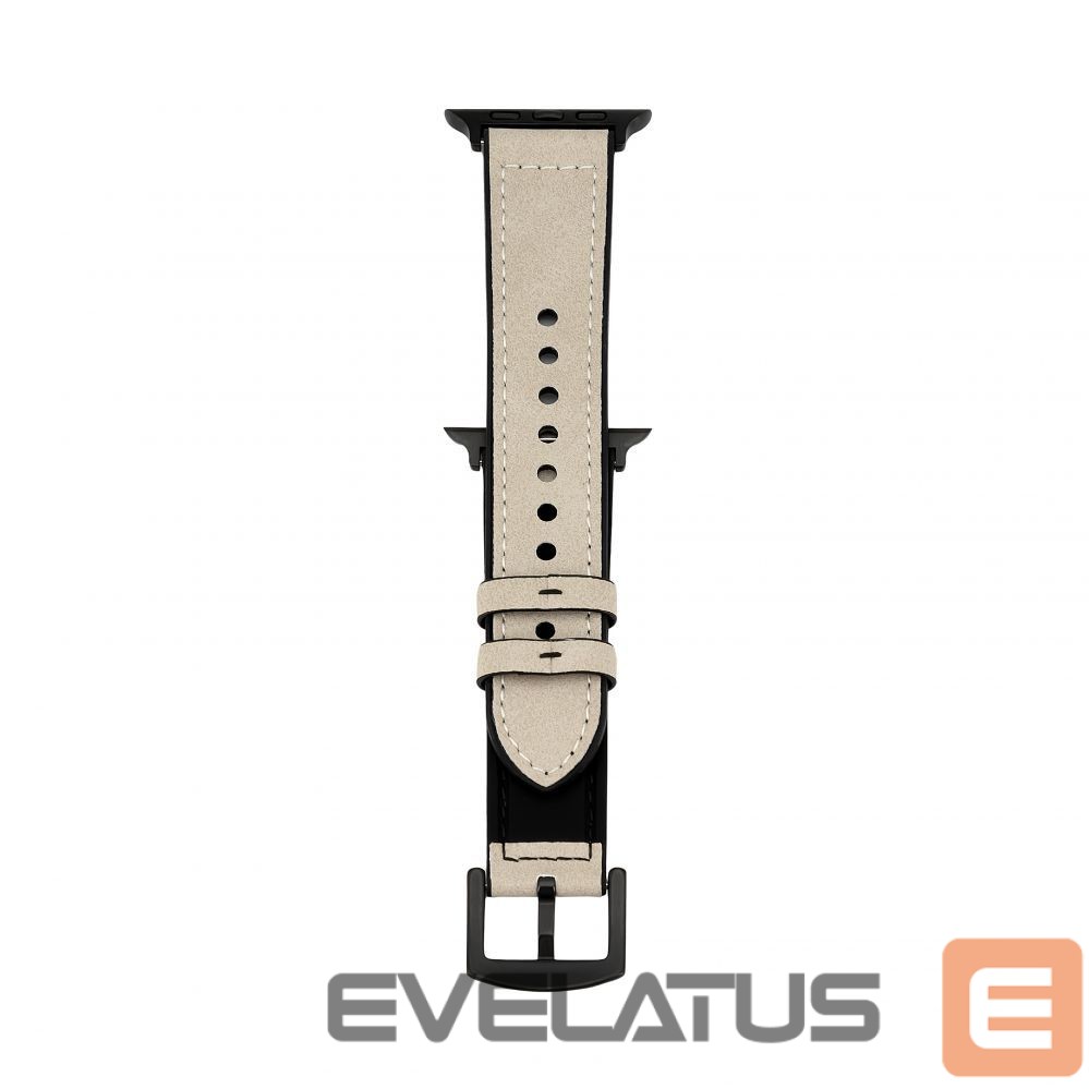 Siksniņa Connect Watch 42/44/45mm Silicone patch Leather Watch Strap (132mm M/L) White