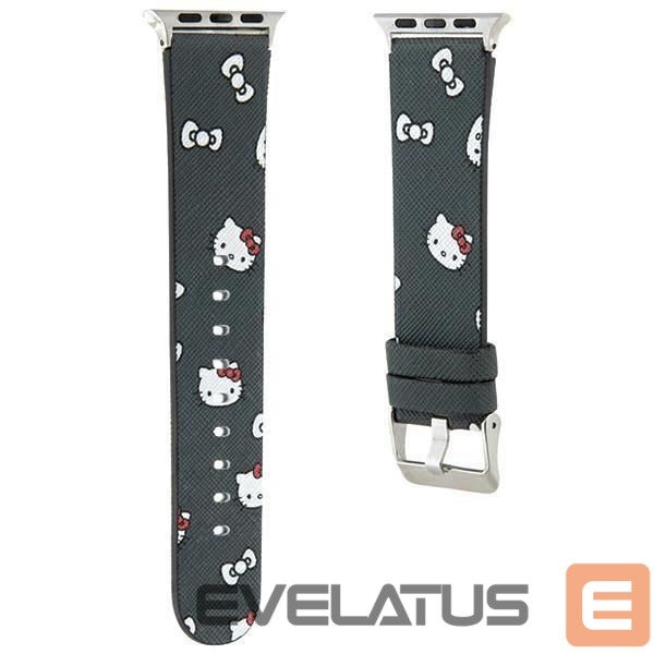 Siksniņa Hello Kitty Hello Kitty Heads & Bows Pattern Strap for Apple Watch 38/40/41mm - Black