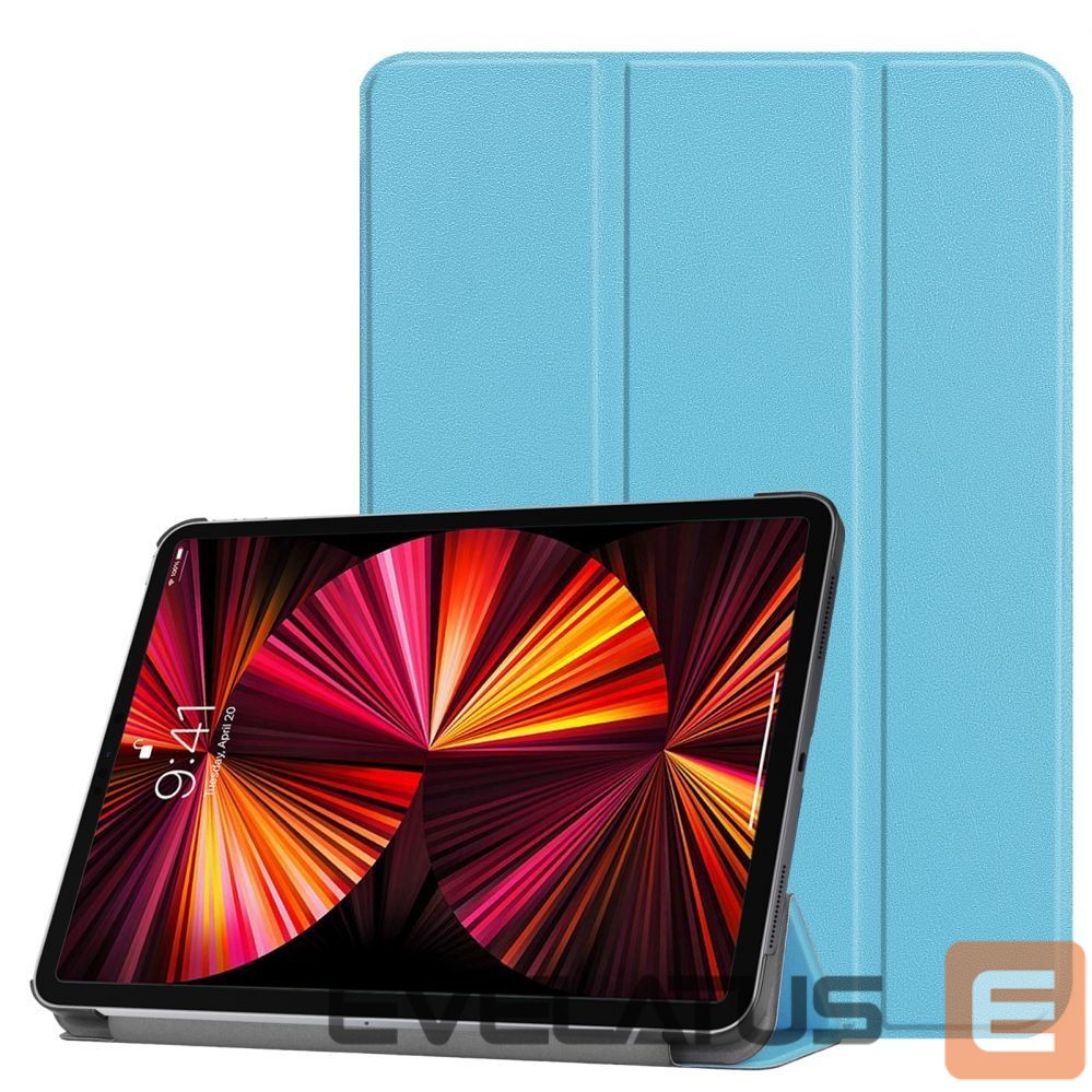 Maciņš grāmata iLike Galaxy Tab S7 FE 12.4 Tri-Fold Eco-Leather Stand Case Sky Blue